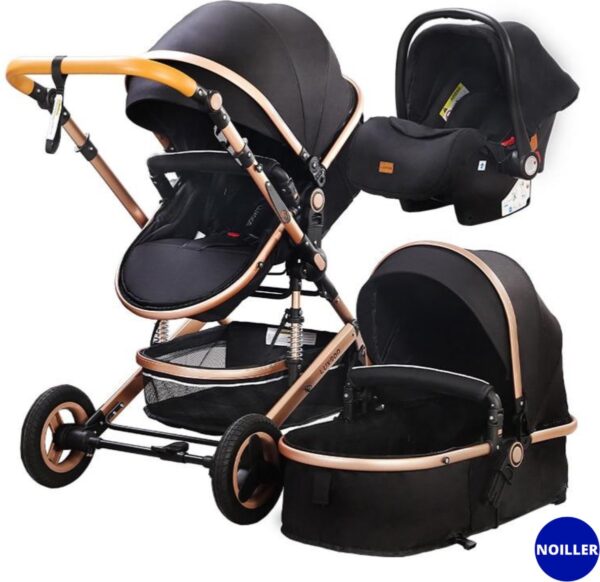 Luxmom® Luxe Kinderwagen 3 In 1 - Baby wagen - Kinderwagen met stoel en wieg - Baby autostoeltje - Anti-Shock