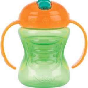 Nuby 2-in-1 Beker Met Harde Tuit 240ml Oranje/groen