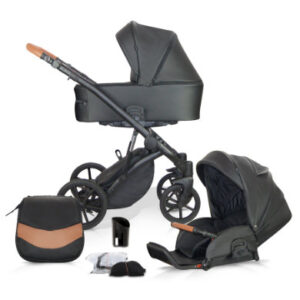 knorr-baby Combi kinderwagen Padua Zwart-Cognac